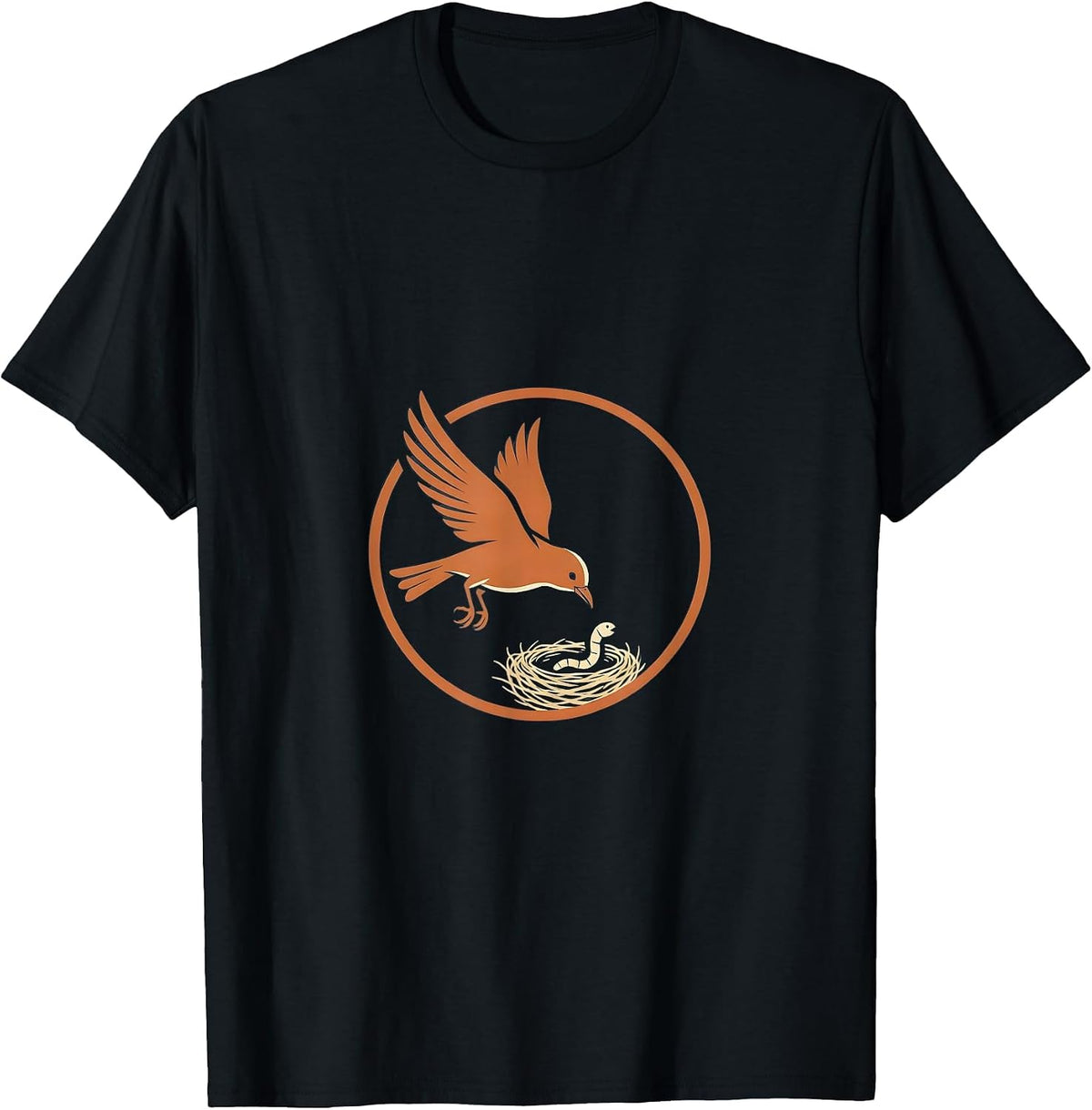 Men's Social Worker Bird Nurturing Nest Graphic T-Shirt - Black