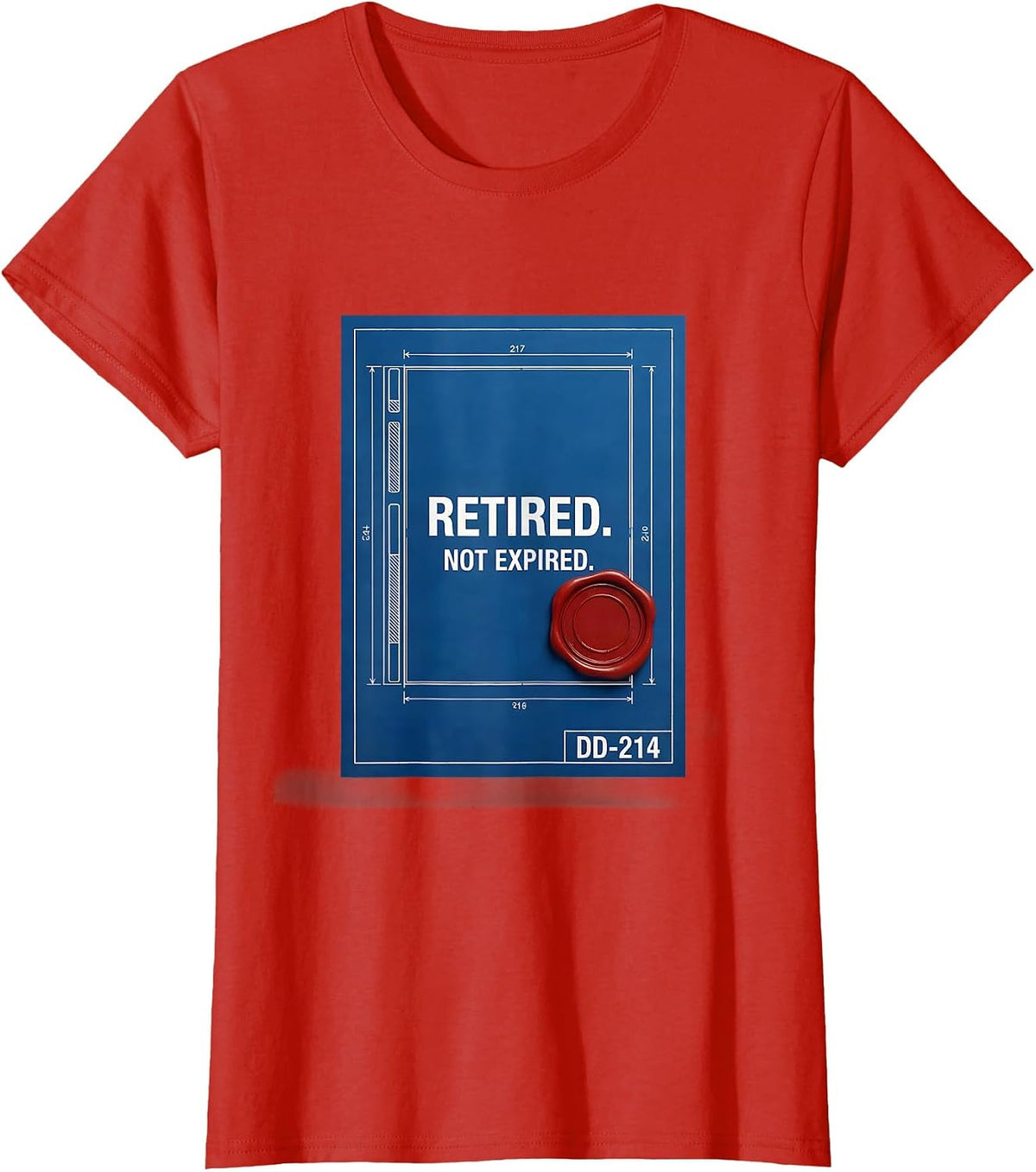 Retired Not Expired Vintage Veteran Military Pride T-Shirt - Red