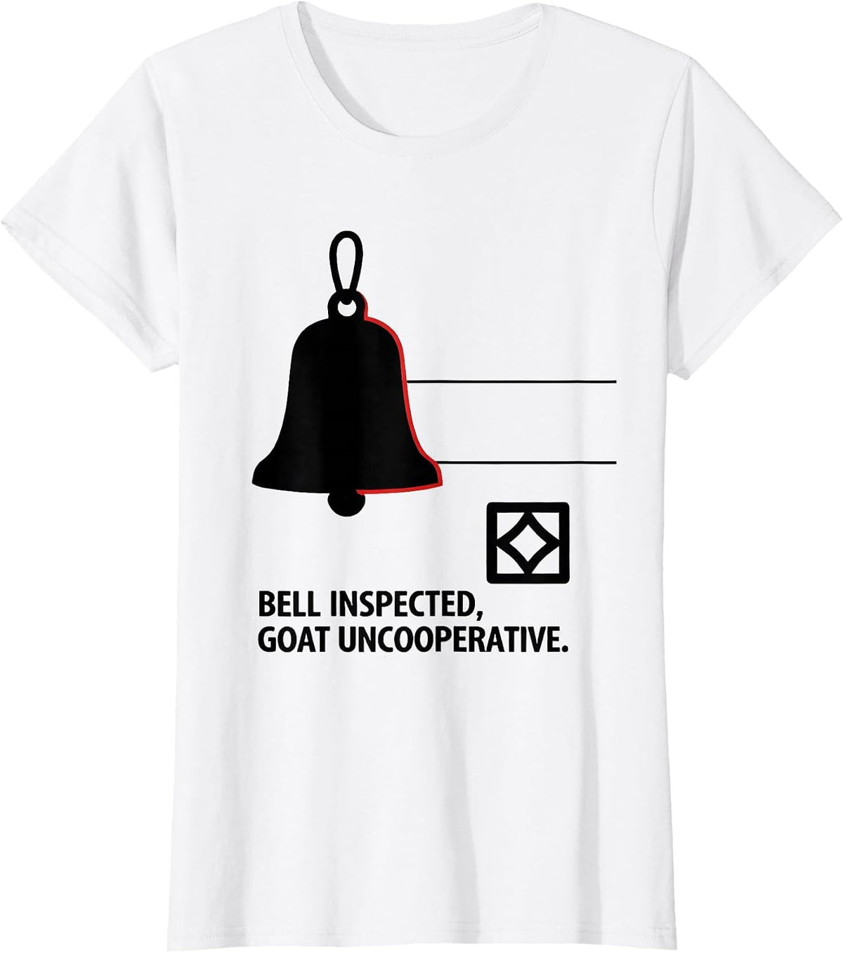 Women's Bell Inspected Goat Uncooperative Freemason Square T-Shirt - White