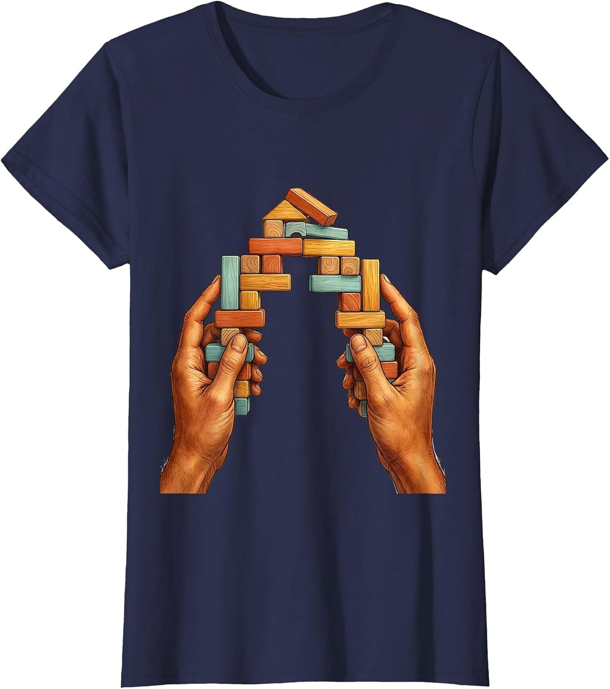 Women's Special Education Teacher Bridge Builder Graphic T-Shirt - Navy Blue