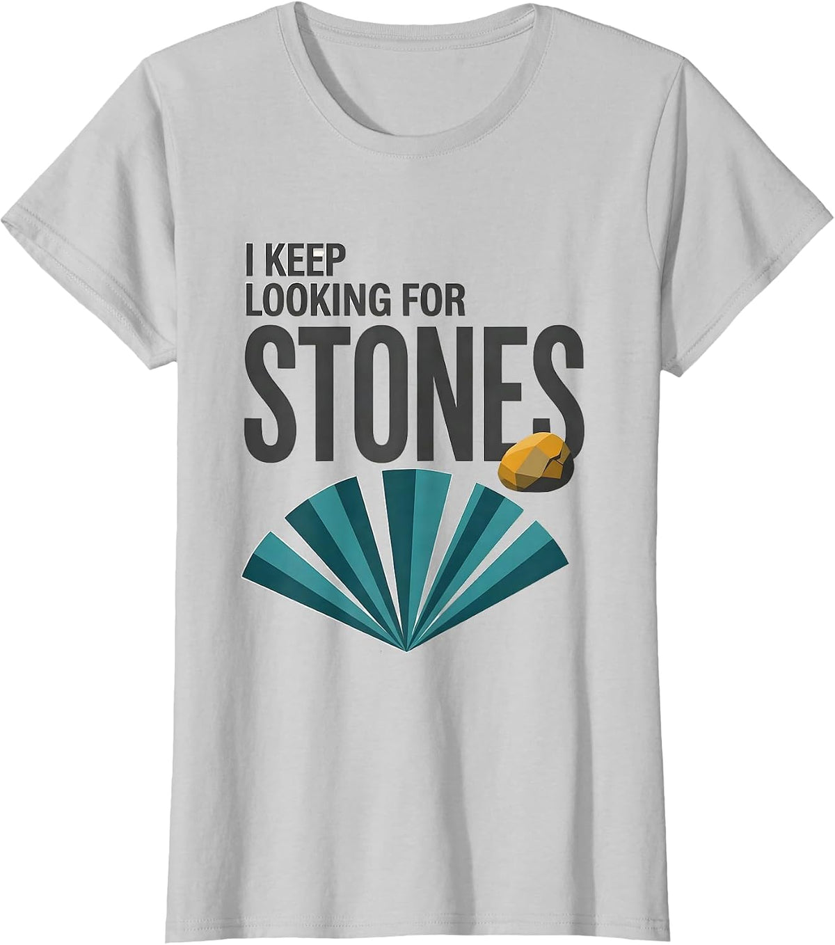 I Keep Looking For Stones Midcentury Modern Rock Collector T-Shirt - Silver Grey