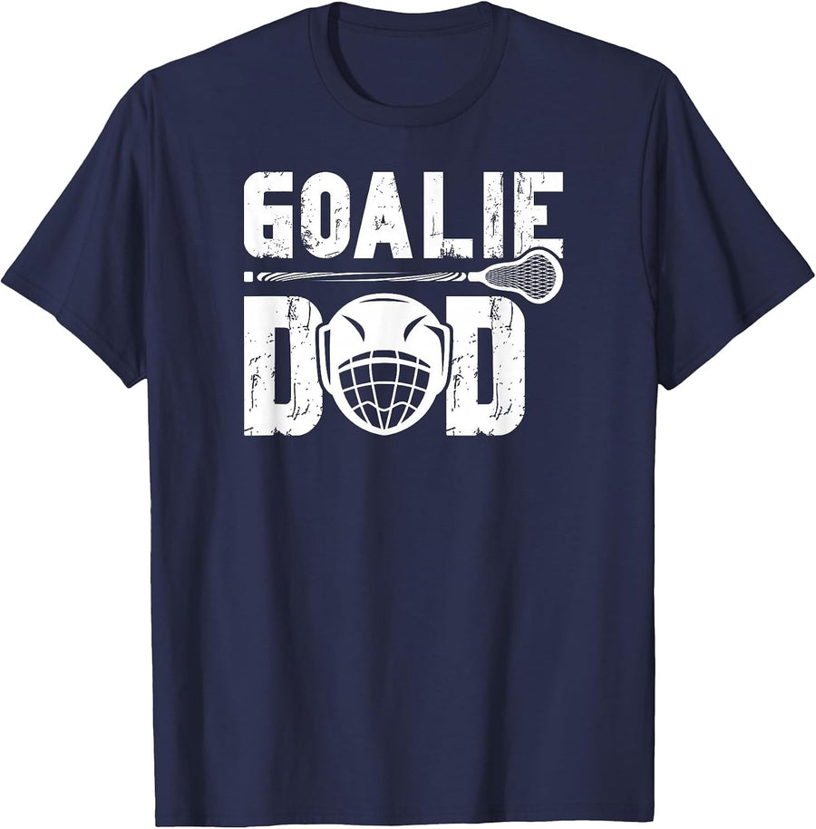 Lacrosse Goalie Dad of A Lacrosse Goalkeeper Father T-Shirt - Navy Blue