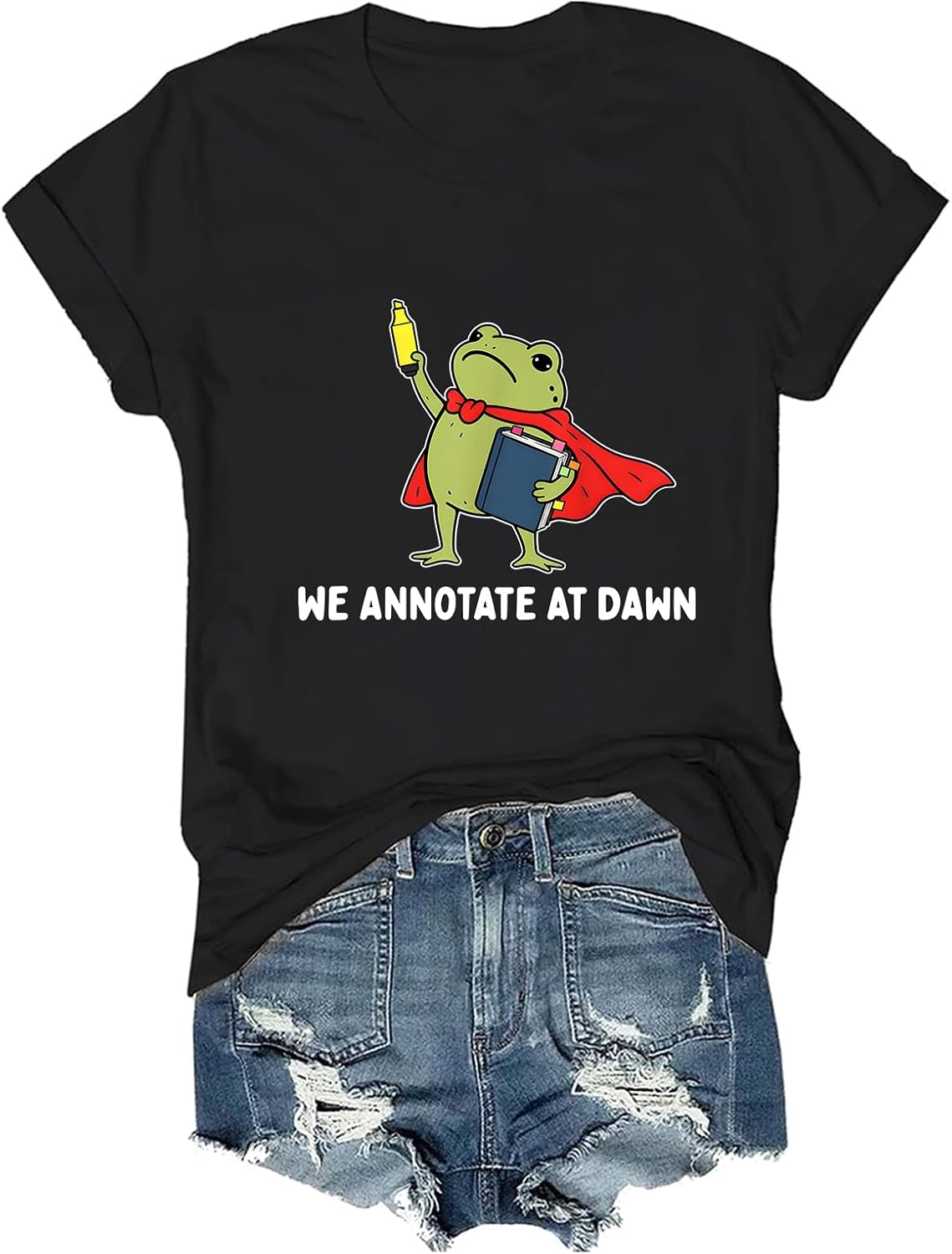 We Annotate At Dawn Shirt Funny Frog Teacher T-Shirt - Black