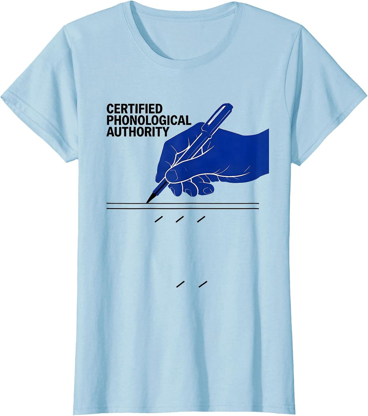 Certified Phonological Authority Retro Speech-Language T-Shirt - Baby Blue