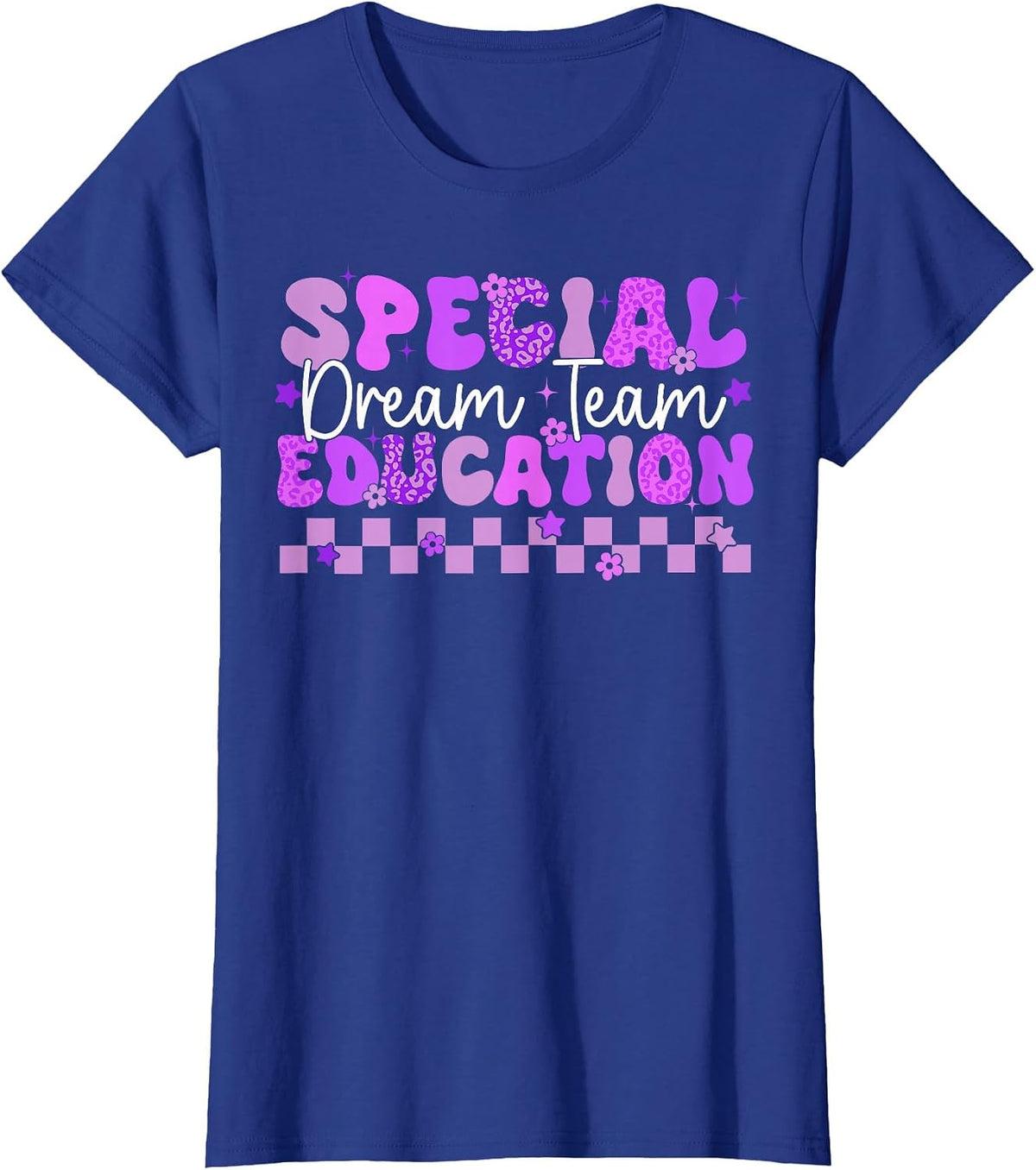Retro Special Education Squad Groovy Dream Team SPED Teacher T-Shirt - Royal Blue