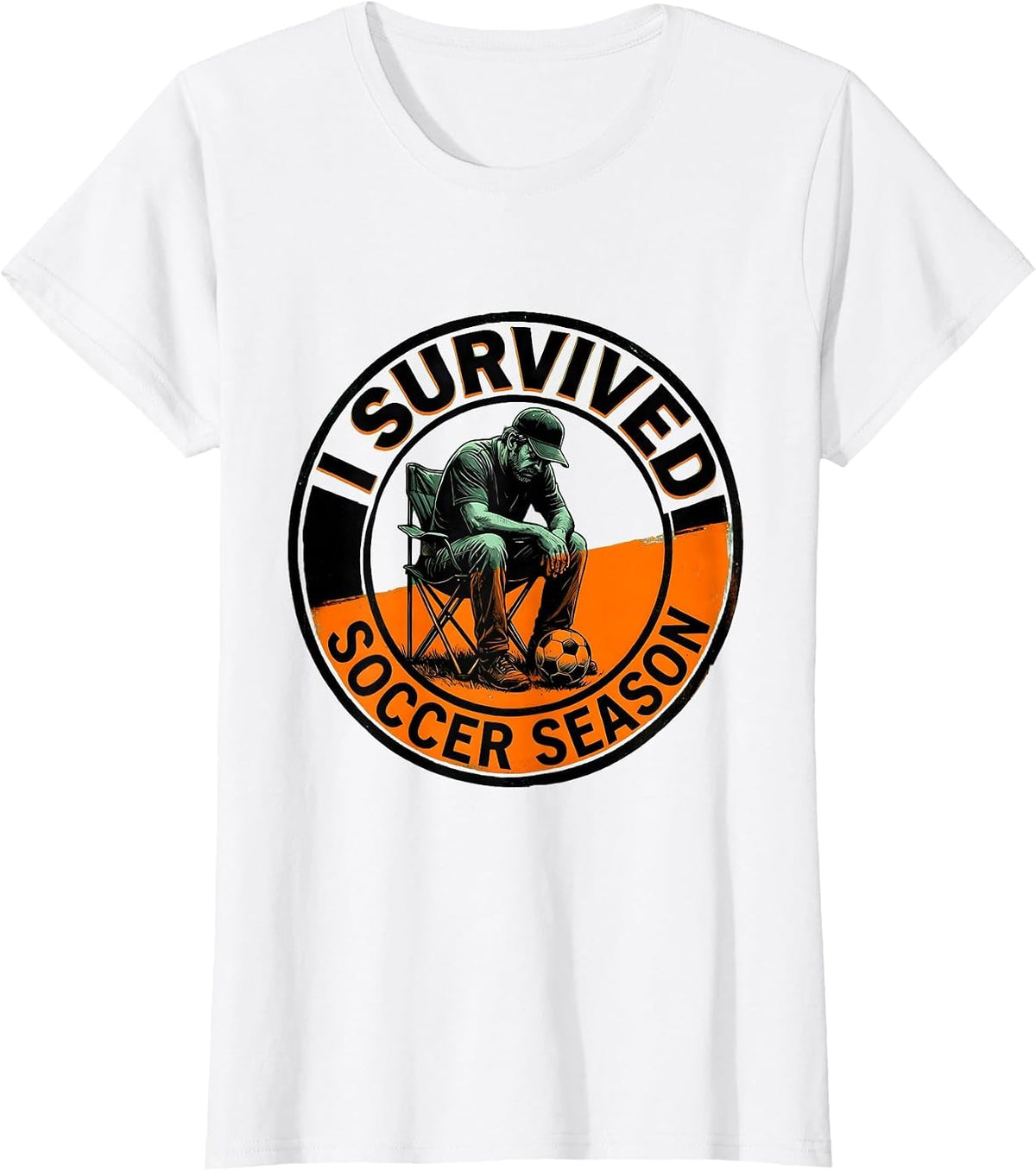 Women's I Survived Soccer Season Soccer Dad Design T-Shirt - White