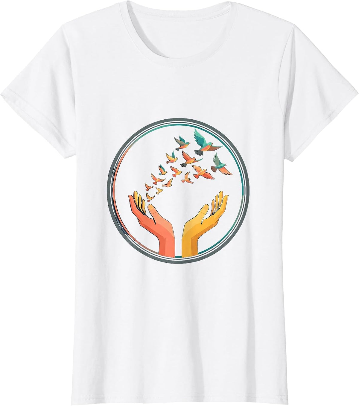 Special Education Teacher Birds of Freedom Design T-Shirt - White