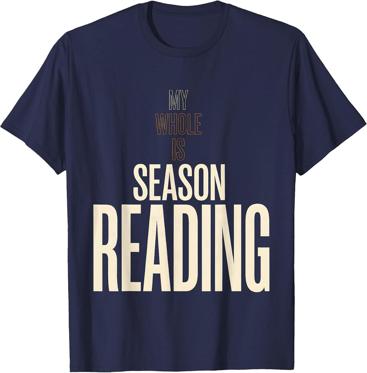 My Whole Season Is Reading Cute Teacher Book Lover Fall T-Shirt - Navy Blue
