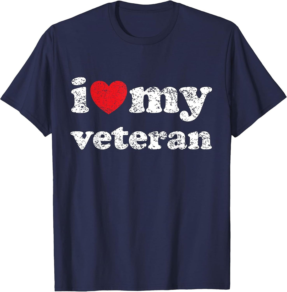 I Love My Veteran T-Shirt - Navy Blue