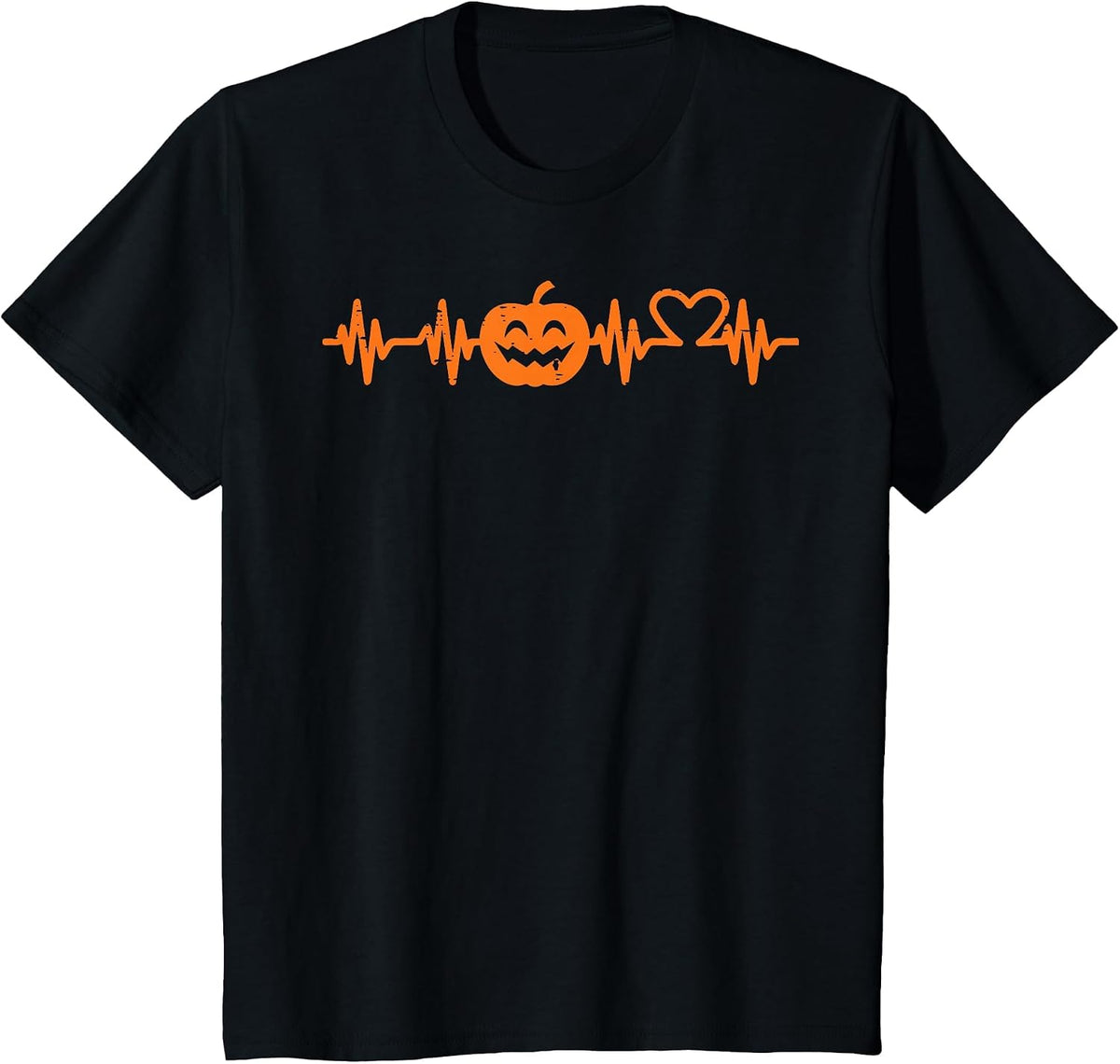 Halloween Nurse Heartbeat Pumpkin Costume Scrub Top Women T-Shirt - Black
