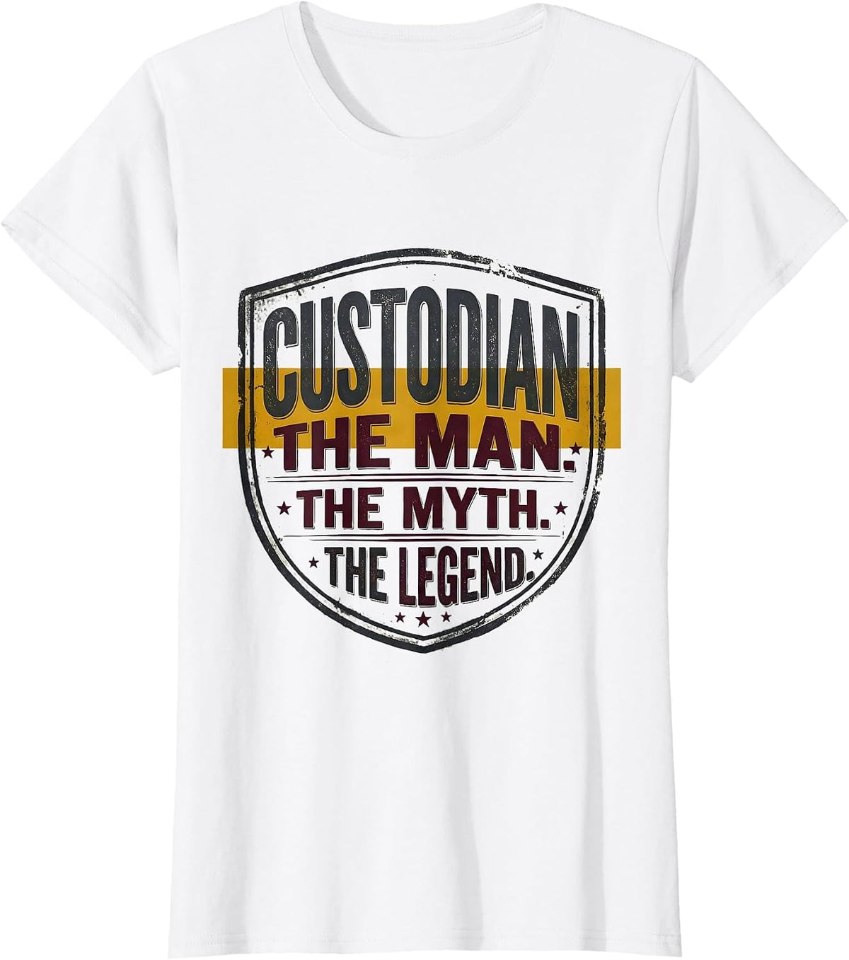 Women's CUSTODIAN. THE MAN. THE MYTH. THE LEGEND. Vintage T-Shirt - White