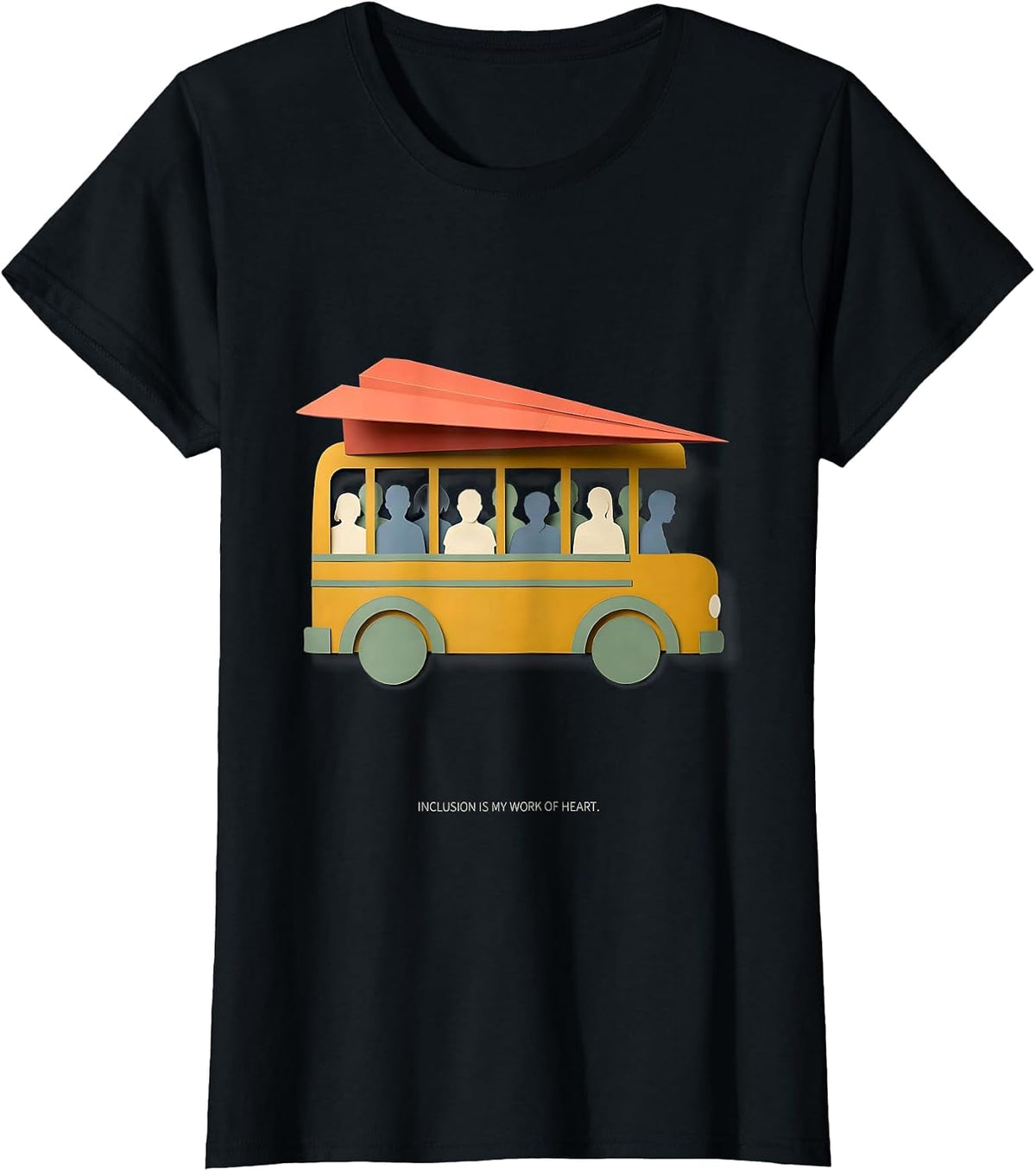 Inclusion Is My Work Of Heart Inspirational Inclusion T-Shirt - Black