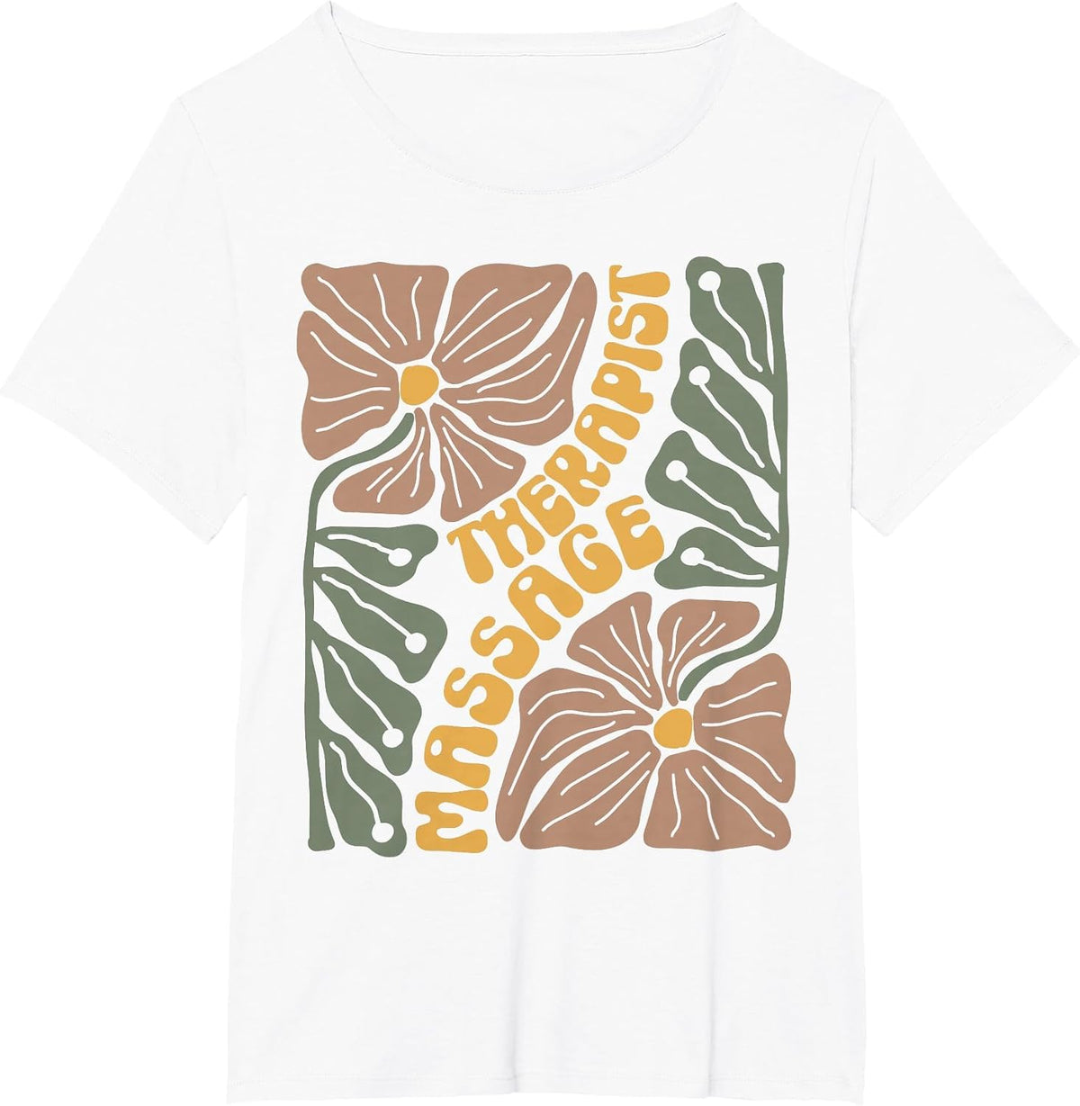 Floral Boho Massage Therapist Therapy LMT Masseuse Graduate T-Shirt - White