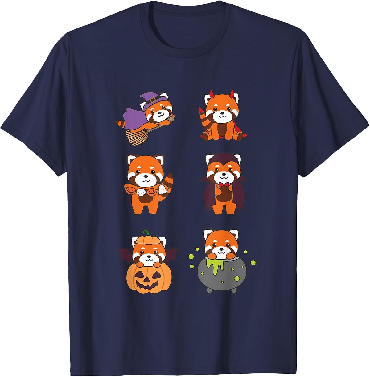 Red Panda Halloween Costume Red Pandas Halloween T-Shirt - Navy Blue