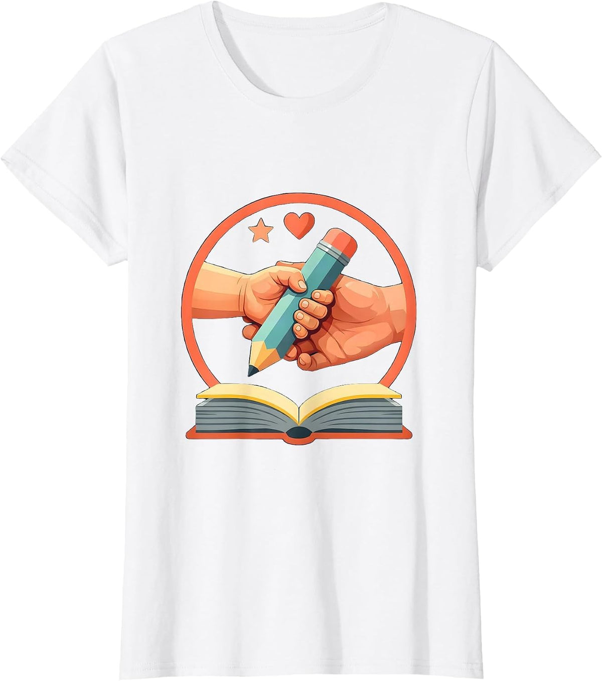 Special Education Teacher Guiding Hands Graphic T-Shirt - White