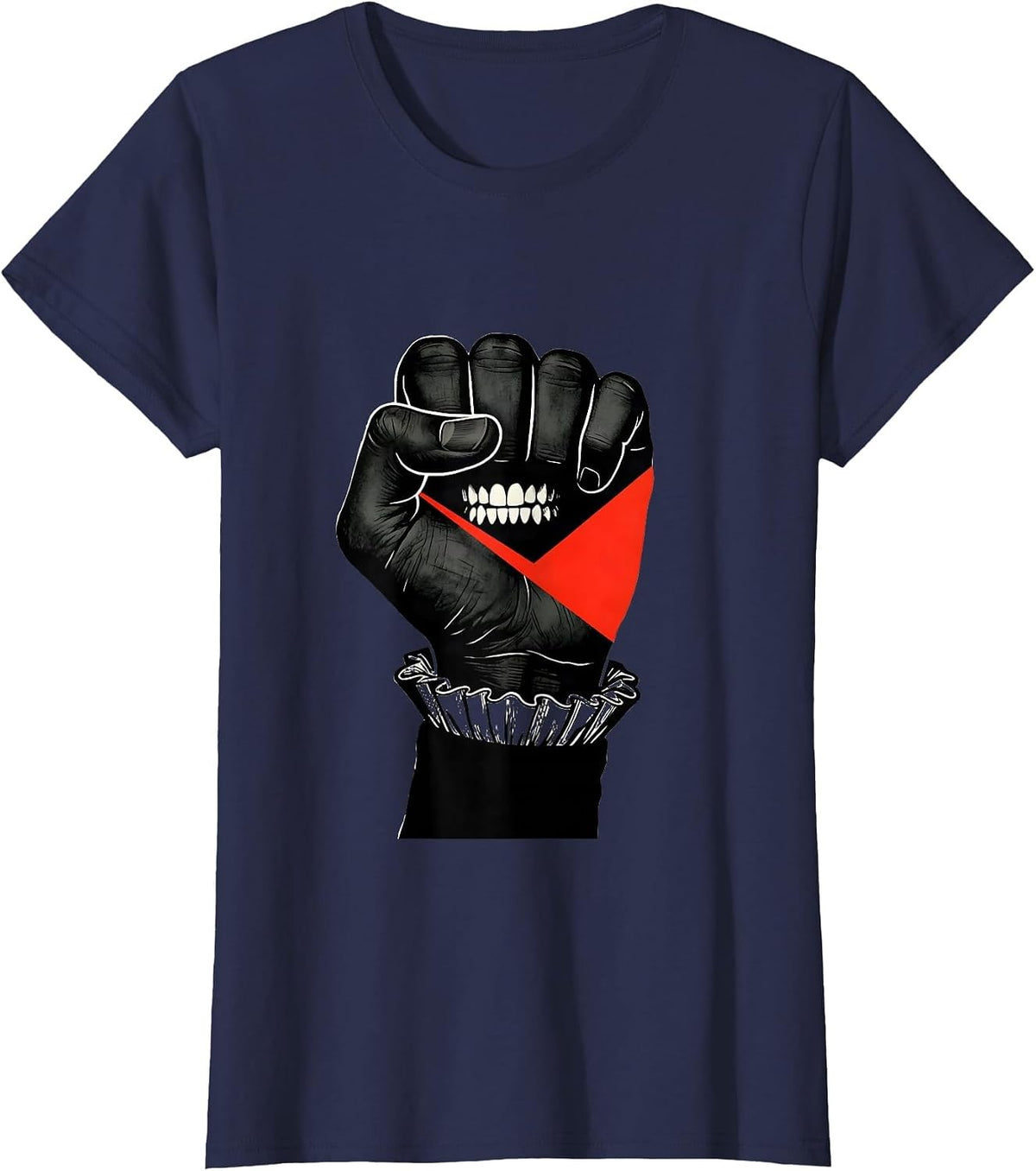 Women's Shakespeare Thumb Print Literary Humor Classic Literature T-Shirt - Navy Blue