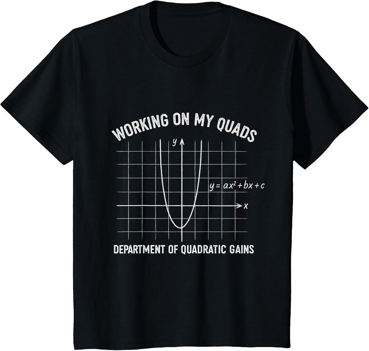 Working On My Quads Funny Algebra Math Gym Teacher T-Shirt - Black