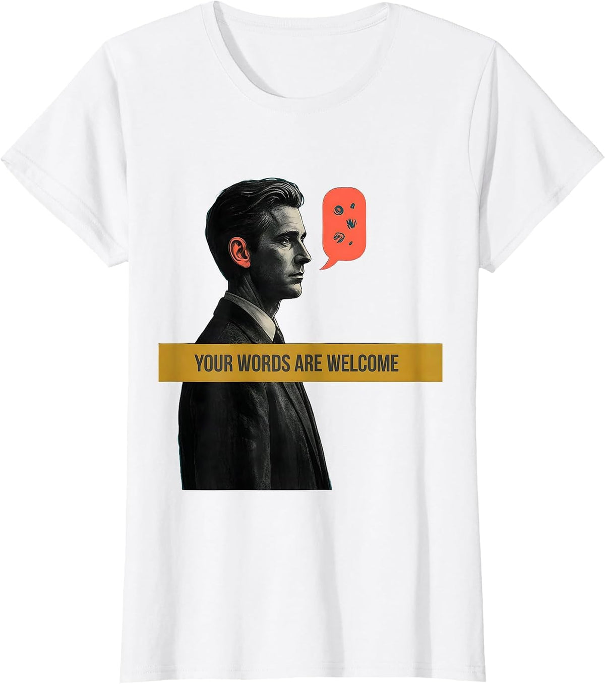 Your Words Are Welcome Midcentury Modern Speech Language T-Shirt - White