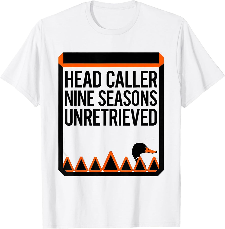 Men's Head Caller Nine Seasons Unretrieved Geometric Duck Hunter T-Shirt - White