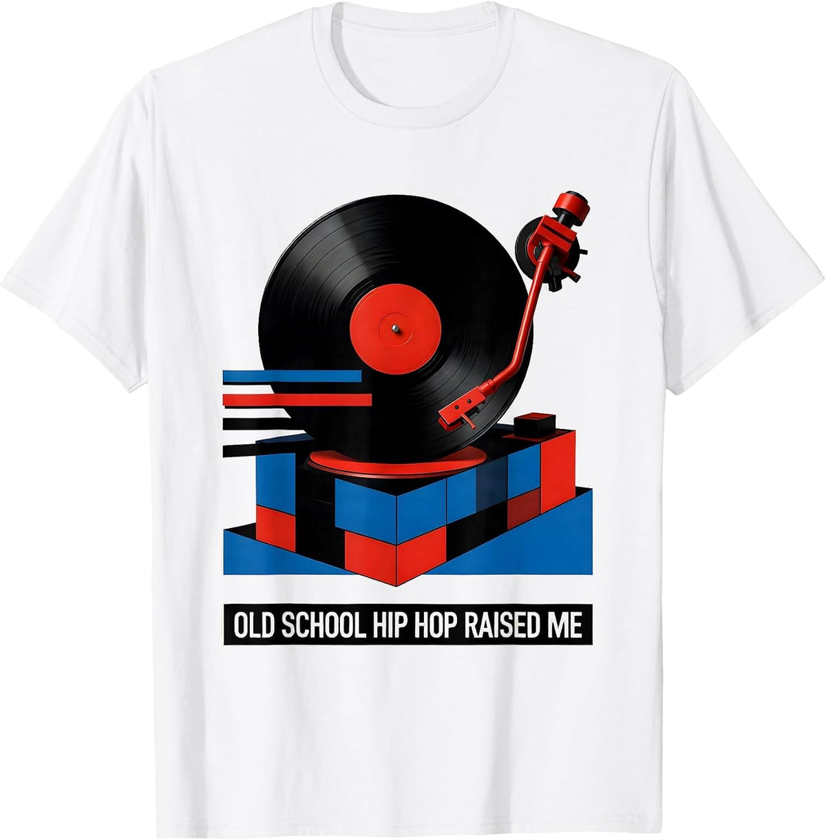 Men's Old School Hip Hop Raised Me Retro Streetwear Vintage T-Shirt - White