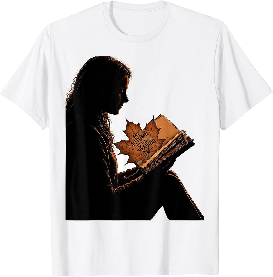 Men's My Autumn Is For Reading Wholesome Teacher Book Lover Fall T-Shirt - White