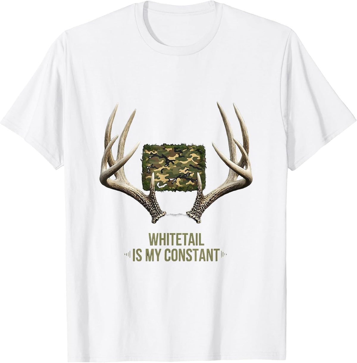 Whitetail Is My Constant Camo Deer Hunting Dad Humor T-Shirt - White
