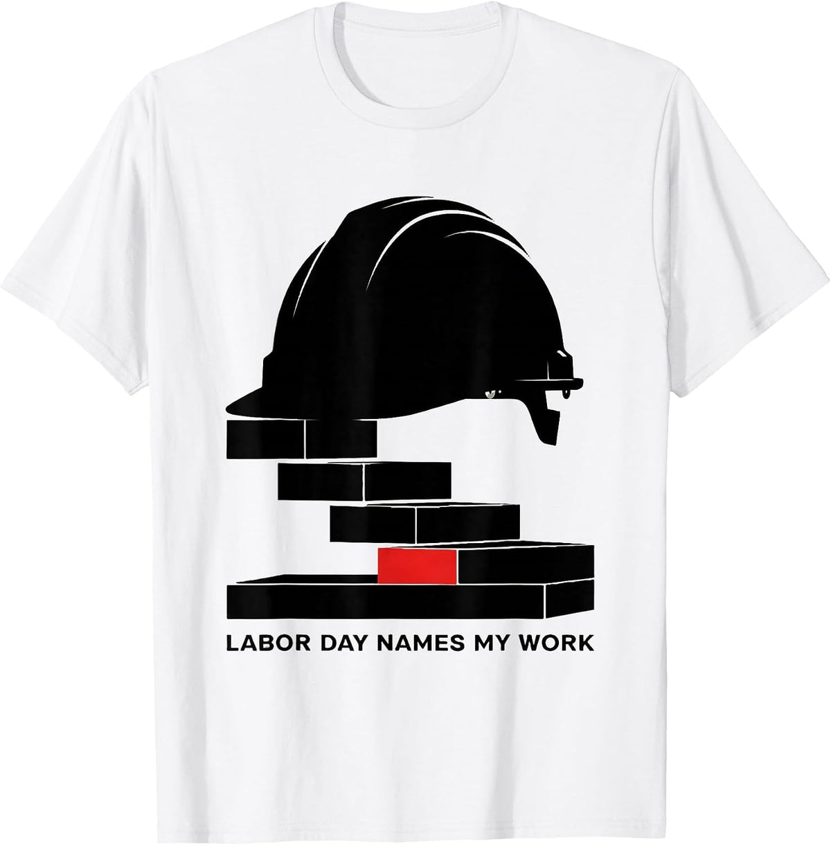 Men's Labor Day Names My Work Brutalist Graphic Tradesperson T-Shirt - White