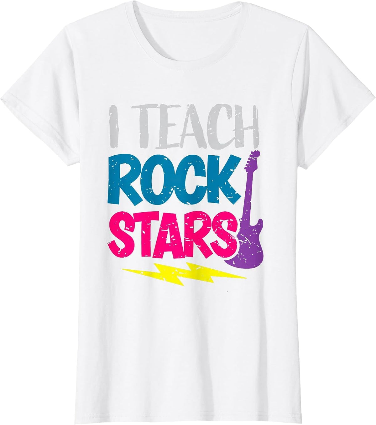 I Teach Rockstars Tee Orchestra Music Teacher Back to School T-Shirt - White