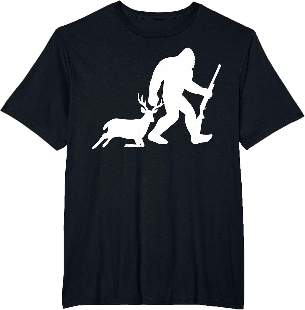 Bigfoot Deer Hunting T-Shirt - Black