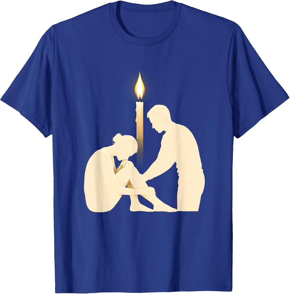 Social Worker Candle Flame Light in Darkness Design T-Shirt - Royal Blue