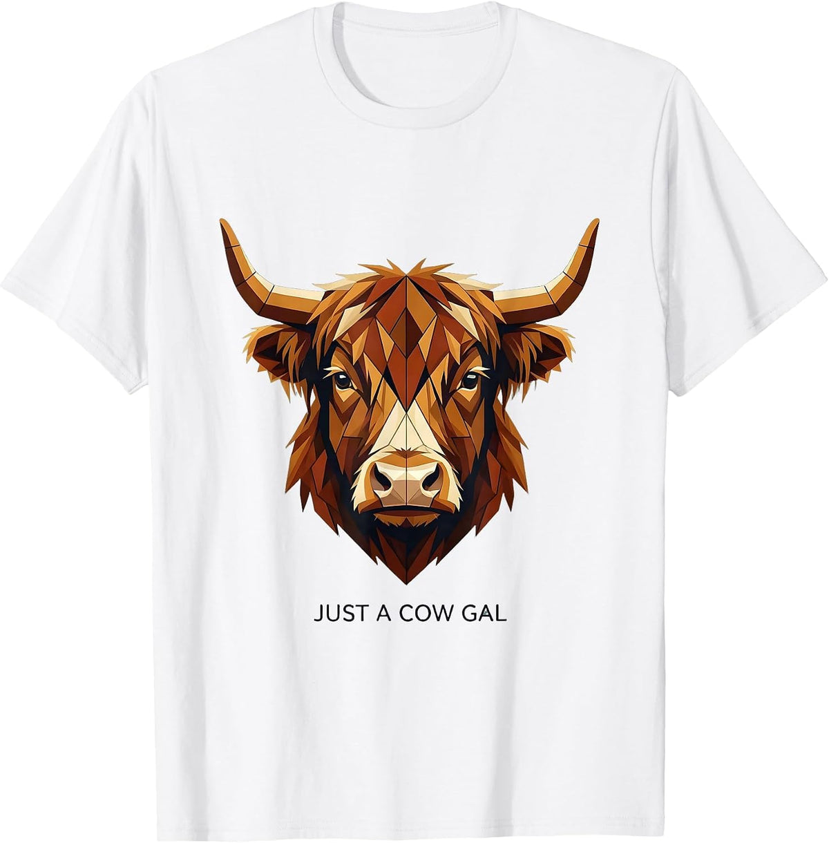 Men's Just a Cow Gal Highland Cow Design T-Shirt - White