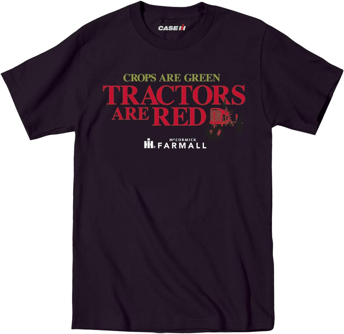 Crops are Green Tractors are Red - Men's Short Sleeve Graphic T-Shirt - Black