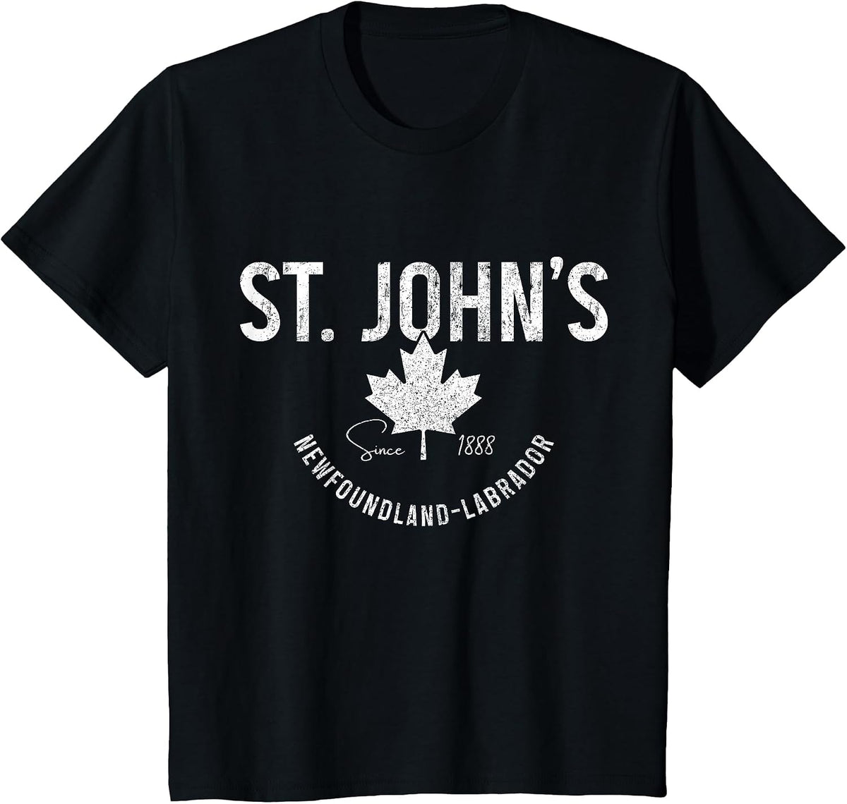St. Johns Newfoundland Canada Souvenir Vintage T-Shirt - Black
