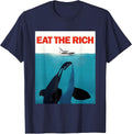 Eat The Rich Orca Paws Shirt Funny Hilarious Unhinged Meme T-Shirt - Navy Blue