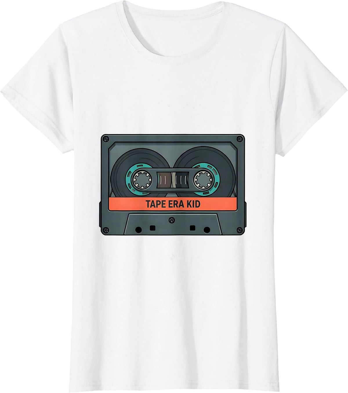 Women's Tape Era Kid Vintage Cassette Tape Hip Hop Music 80s 90s T-Shirt - White