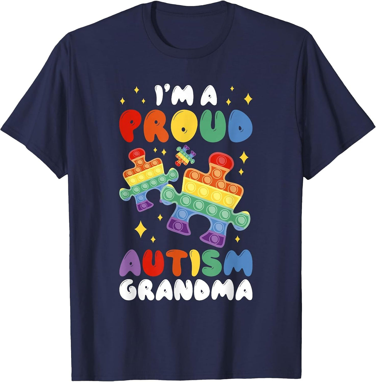 I'm A Proud Autism Grandma T-Shirt - Navy Blue