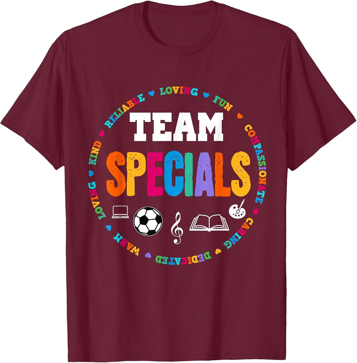 Team Specials Teacher Tribe Squad Back to Primary School T-Shirt - Burgundy
