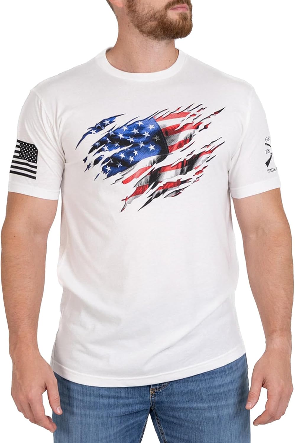 Grunt Style Still Standing Men's USA Graphic Tee - White