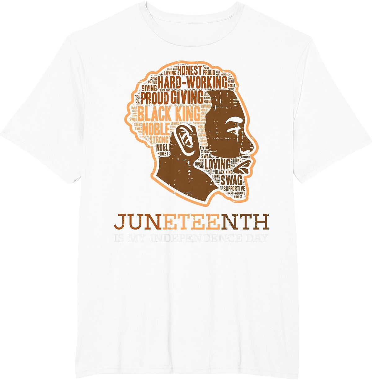 Juneteenth Black King Independence Day Melanin Dad Men Teens T-Shirt - White