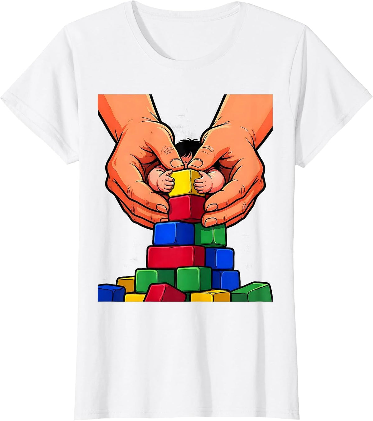 Special Education Teacher Guiding Hands Blocks Gift T-Shirt - White