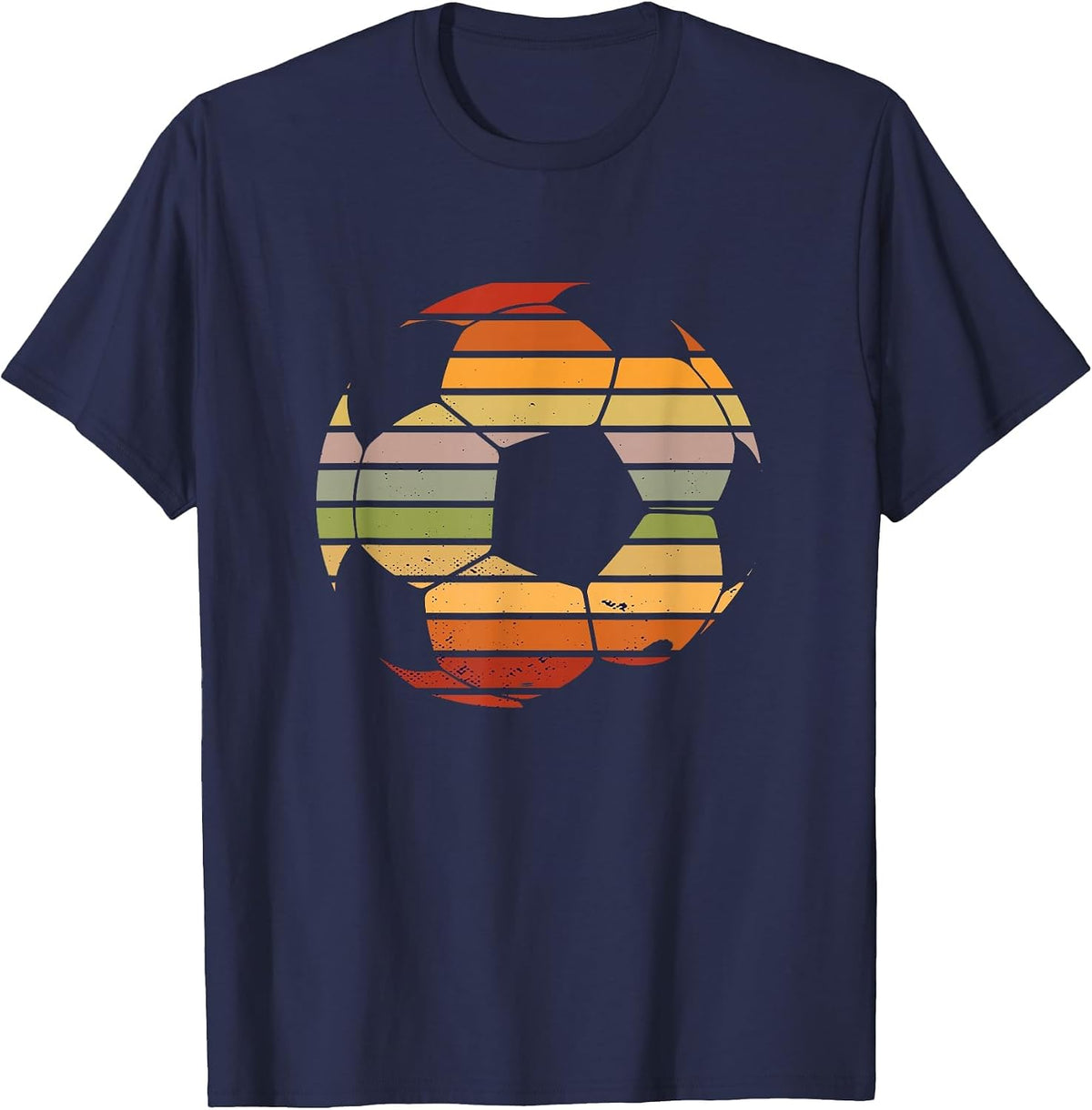 Retro Sunset Vintage Soccer T-Shirt - Navy Blue