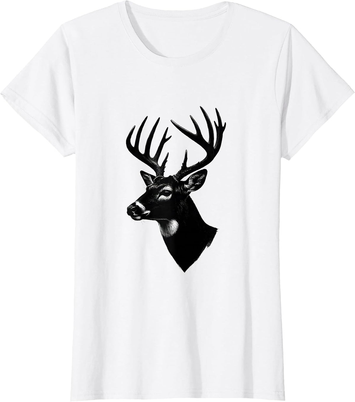 Whitetail Buck Minimalist Hunting Dad Gift T-Shirt - White