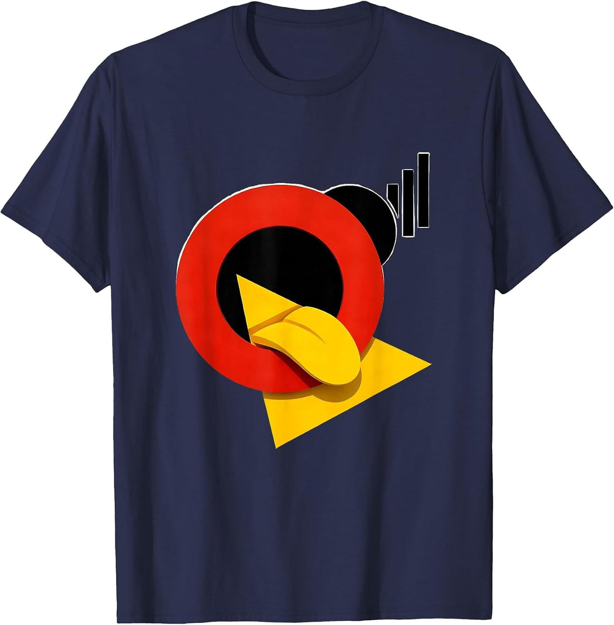 Men's Asymmetric Speech Instrument Retro Cute SLP Workwear T-Shirt - Navy Blue