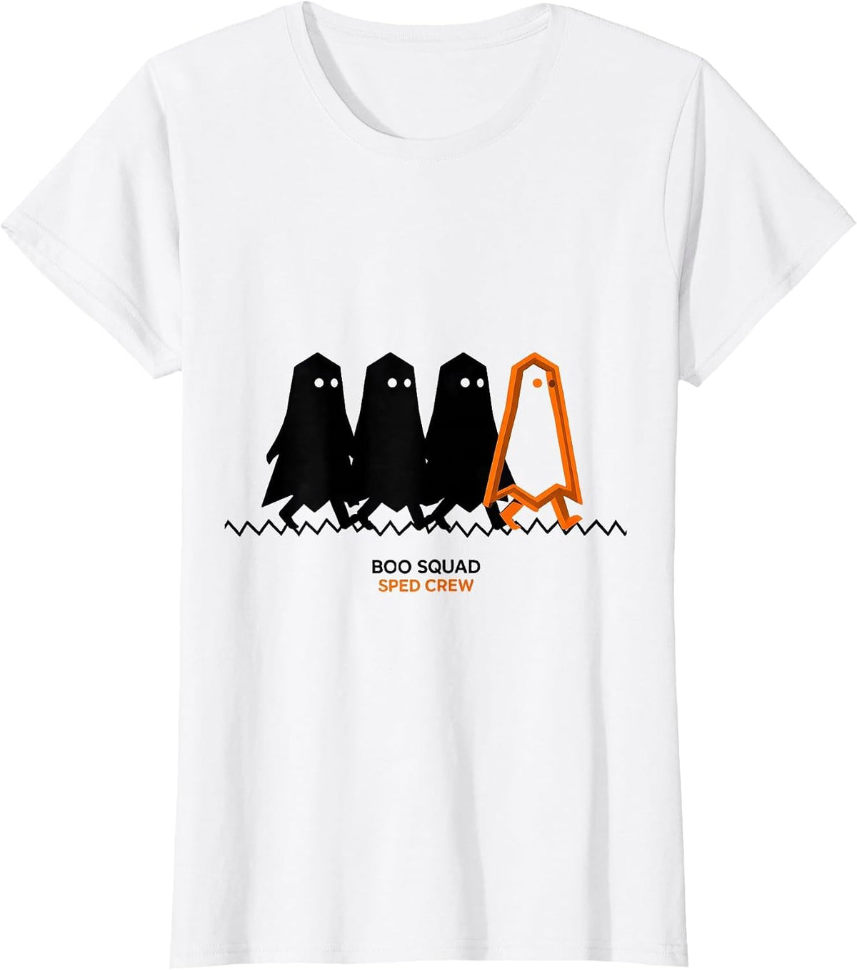 Boo Squad SPED Crew Geometric Ghost Paraprofessional T-Shirt - White
