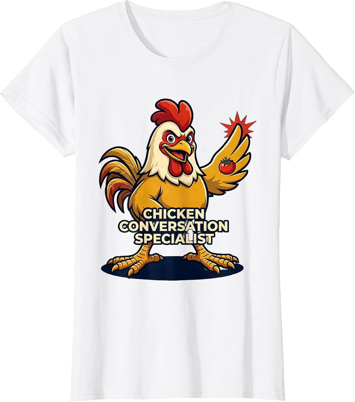 Women's Chicken Conversation Specialist Funny Chicken Lover Humor T-Shirt - White