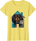 Cav's Chief Occupant Funny Cavalier King Charles Spaniel Dog T-Shirt - Lemon Yellow