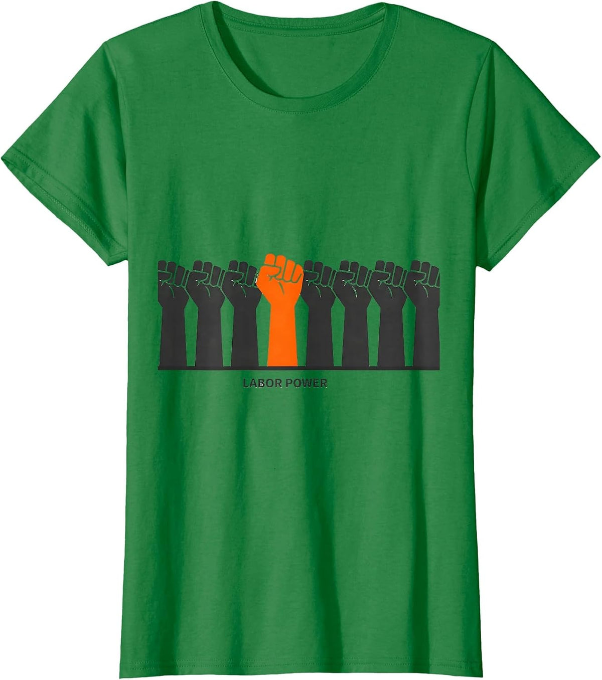 Labor Power Minimalist Union Worker Solidarity Pride T-Shirt - Kelly Green