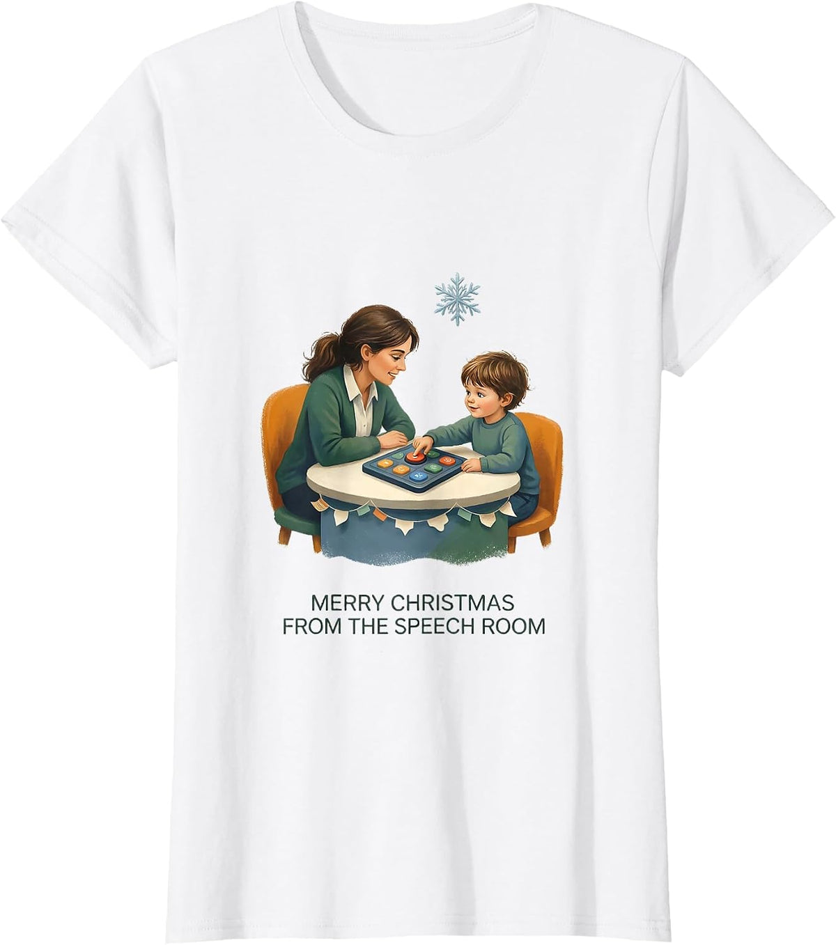 Merry Christmas From The Speech Room Retro Groovy SLP Gift T-Shirt - White