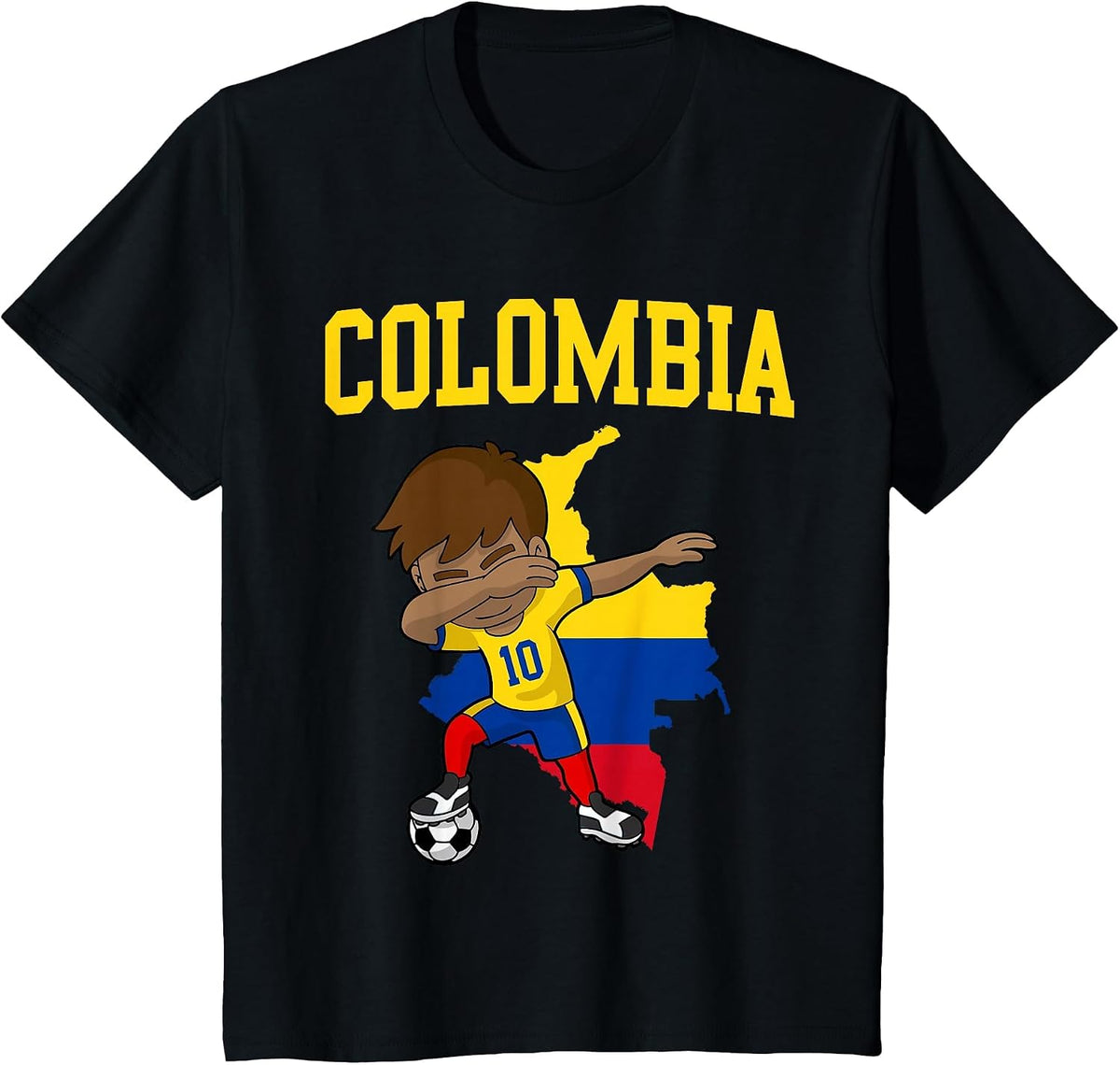 Colombia Soccer Colombian Football Dabbing T-Shirt - Black