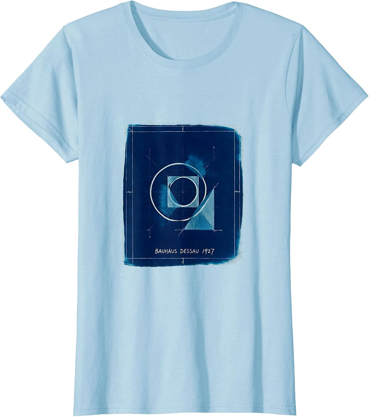 Women's Bauhaus Dessau 1927 Cyanotype Art History Design Student T-Shirt - Baby Blue